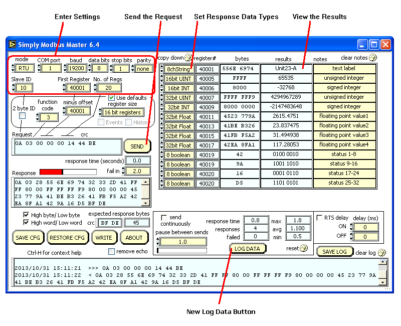 Карта регистров modbus