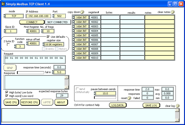 TCP Client Tool - Main Window Screenshot