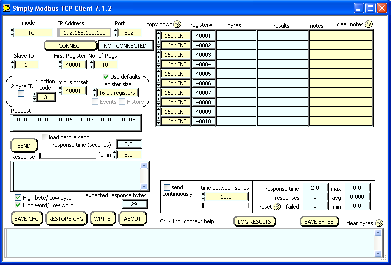 TCP Client Tool - Main Window Screenshot