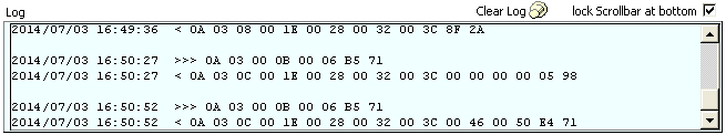 Byte Log indicator and buttons